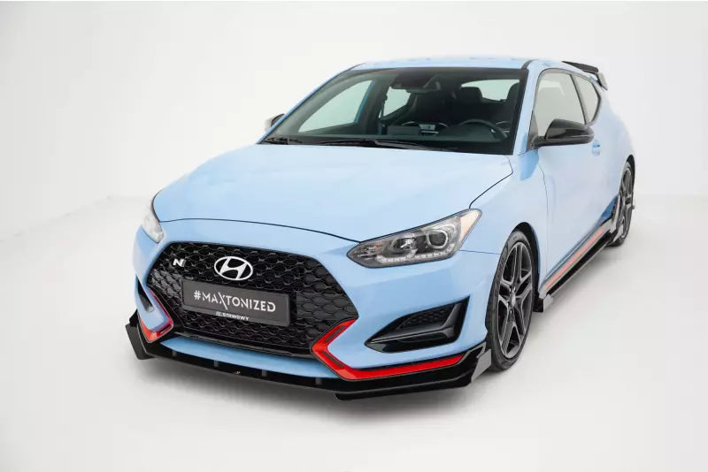 Maxton Design Street Pro Frontlippen Flaps für Hyundai Veloster N Mk2 Hochglanz schwarz – Ansicht 3