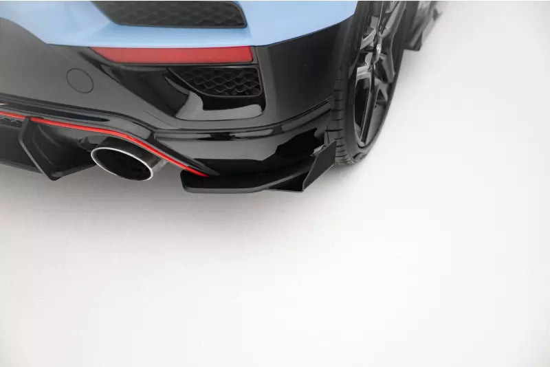 Maxton Design Street Pro Diffusor Flaps für Hyundai Veloster N Mk2 matt schwarz mit Hochglanz Flaps – Ansicht 1