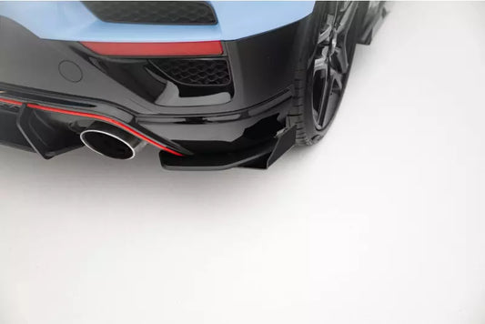 Maxton Design Street Pro Diffusor Flaps für Hyundai Veloster N Mk2 matt schwarz mit Hochglanz Flaps – Ansicht 1