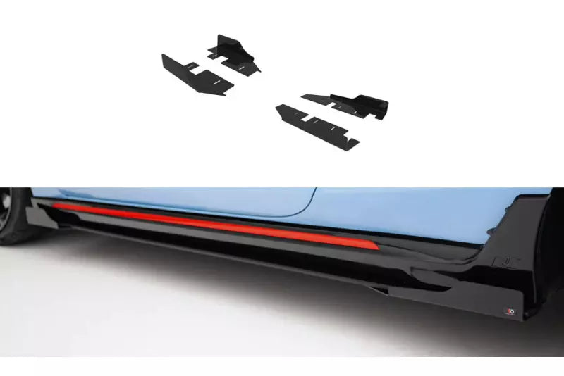 Maxton Design Street Pro Seitenschweller Flaps für Hyundai Veloster N Mk2 Hochglanz schwarz – Ansicht 1