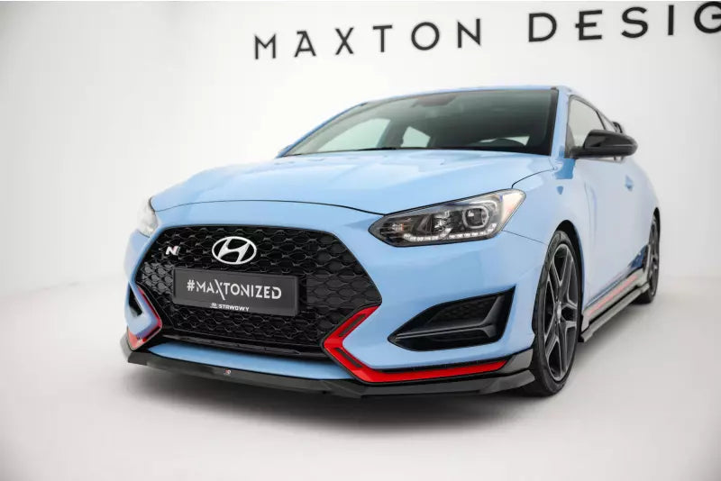 Maxton Design Frontlippe V.1 für Hyundai Veloster N Mk2 Hochglanz schwarz – Ansicht 1