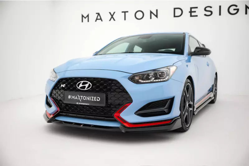 Maxton Design Frontlippe V.2 für Hyundai Veloster N Mk2 Hochglanz schwarz – Ansicht 1