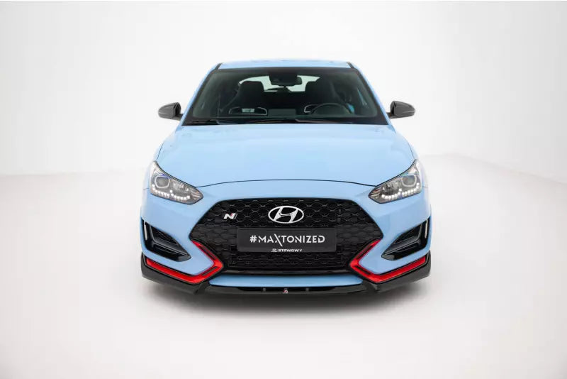 Maxton Design Frontlippe V.2 für Hyundai Veloster N Mk2 Hochglanz schwarz – Ansicht 2