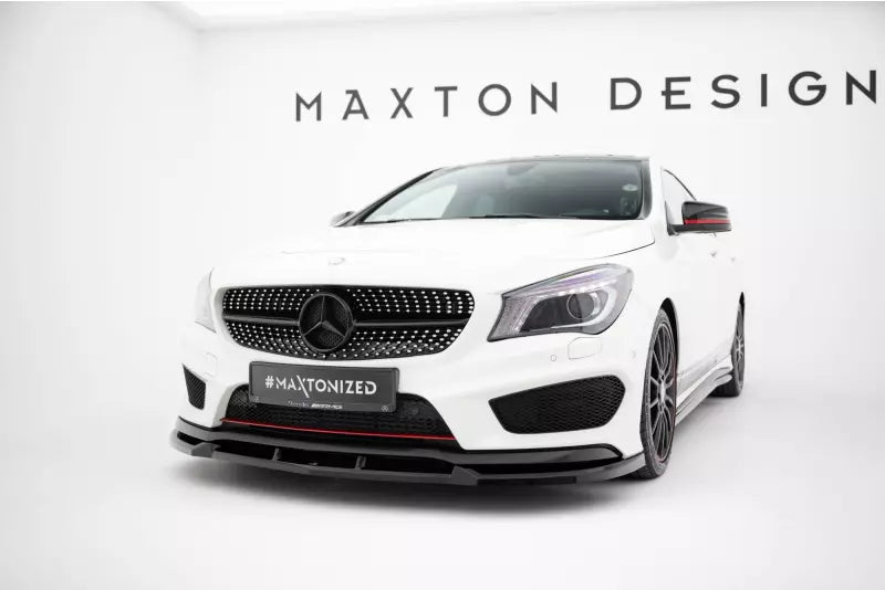 Maxton Design Frontlippe für Mercedes CLA AMG-Line C117 Hochglanz schwarz – Ansicht 1