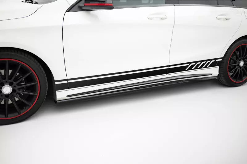 Maxton Design Seitenschweller (Paar) für Mercedes CLA AMG-Line C117 Hochglanz schwarz – Ansicht 1
