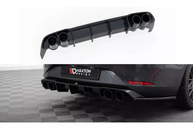 Maxton Design Heckdiffusor mit Sportauspuff Attrappe Schwarz für Seat Leon ST FR Mk4 – Ansicht 2