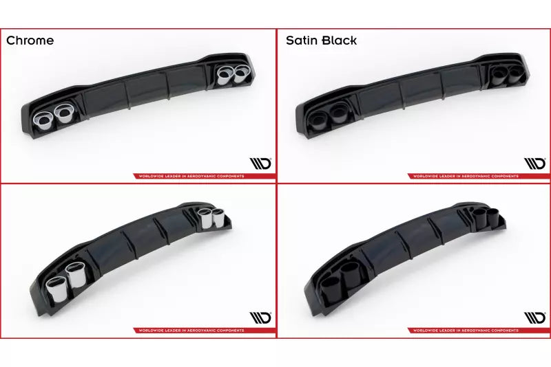 Maxton Design Heckdiffusor mit Sportauspuff Attrappe Chrom für Seat Leon ST FR Mk4 – Ansicht 3