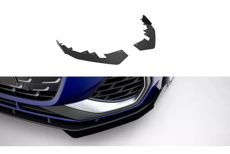 Maxton Design Street Pro Frontlippen Flaps für Audi S3 / A3 S-line 8Y Facelift Hochglanz schwarz – Ansicht 1