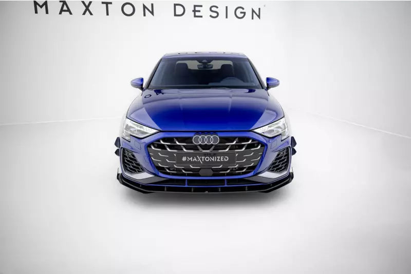 Maxton Design Street Pro Frontlippen Flaps für Audi S3 / A3 S-line 8Y Facelift Hochglanz schwarz – Ansicht 2