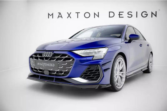 Maxton Design Frontlippe V.2 für Audi S3 / A3 S-line 8Y Facelift Hochglanz schwarz – Ansicht 1