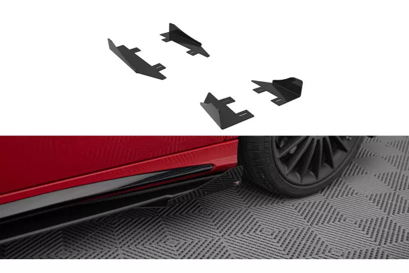 Maxton Design Seitenschweller Flaps für Mercedes A 45 AMG W176 Facelift Hochglanz schwarz – Ansicht 1
