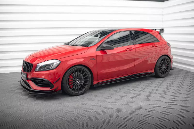 Maxton Design Seitenschweller Flaps für Mercedes A 45 AMG W176 Facelift Hochglanz schwarz – Ansicht 2