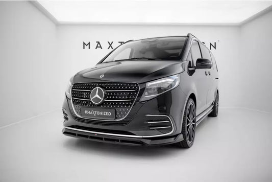 Maxton Design Frontlippe für Mercedes V-Klasse AMG-Line W447 Facelift 2 Hochglanz schwarz – Ansicht 1