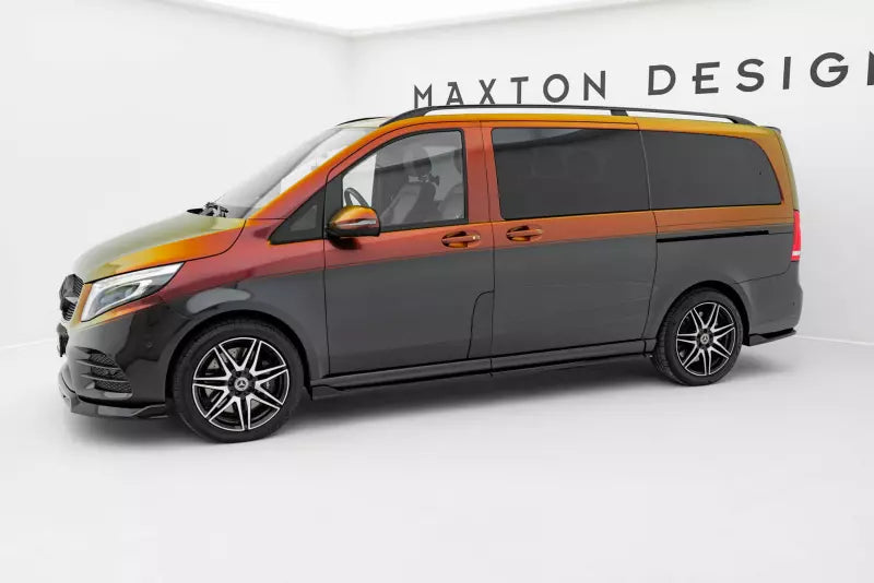 Maxton Design Seitenschweller (Paar) für Mercedes V-Klasse lange Version AMG-Line W447 Hochglanz schwarz – Ansicht 2