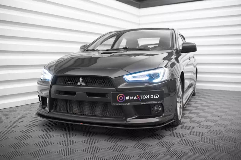 Maxton Design Street Pro Frontlippe für Mitsubishi Lancer EVO X schwarz – Ansicht 1