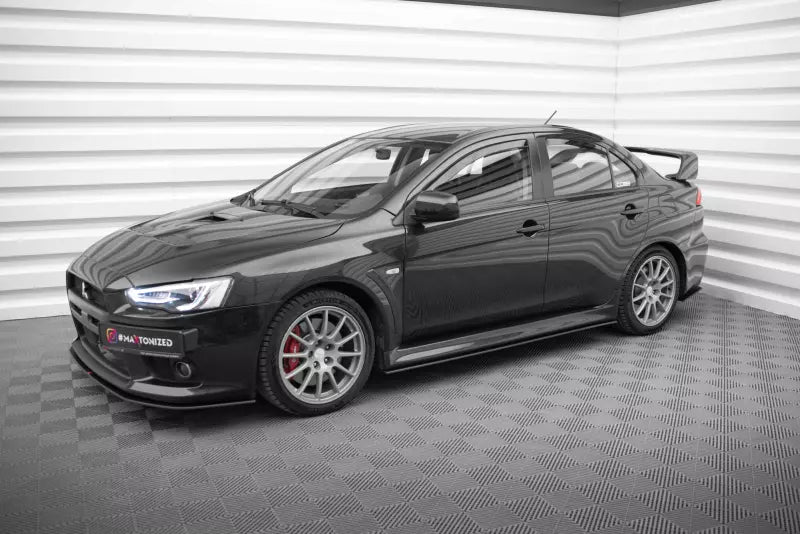 Maxton Design Street Pro Seitenschweller (Paar) für Mitsubishi Lancer EVO X schwarz – Ansicht 2