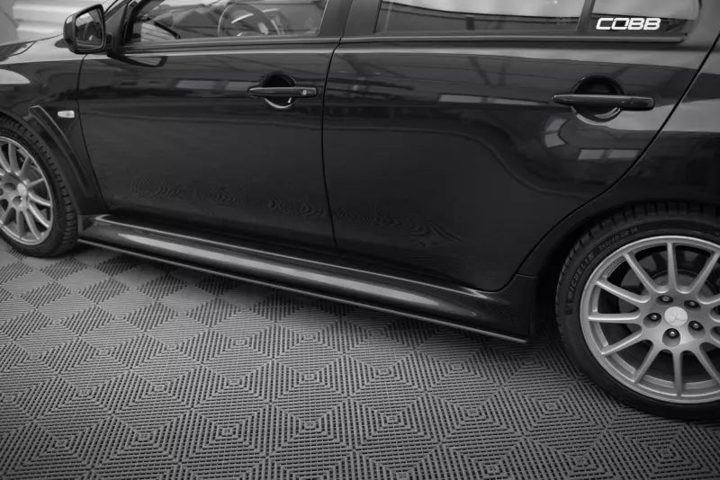 Maxton Design Street Pro Seitenschweller (Paar) für Mitsubishi Lancer EVO X schwarz – Ansicht 3