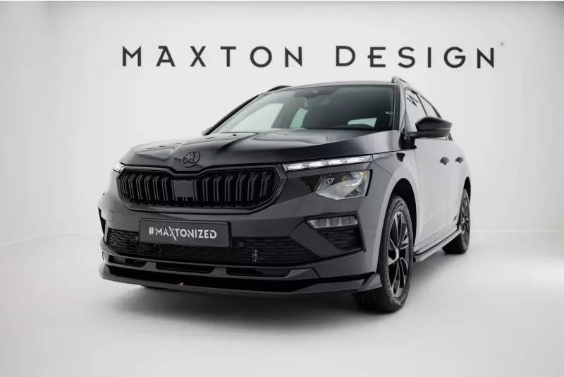 Maxton Design Frontlippe V.1 für Skoda Kamiq Monte Carlo Mk1 Facelift Hochglanz schwarz – Ansicht 1