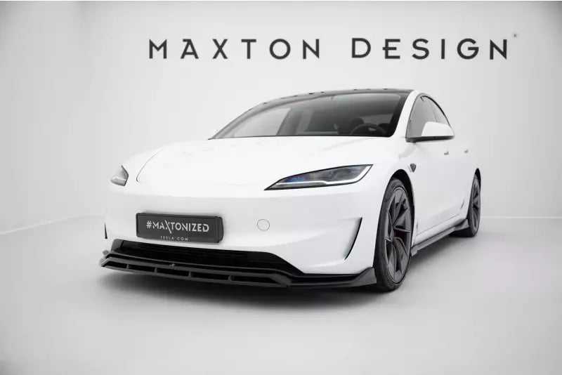 Maxton Design Frontlippe V.1 für Tesla Model 3 Performance Mk1 Facelift Hochglanz schwarz – Ansicht 1