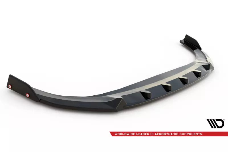 Maxton Design Frontlippe V.2 für VW Golf 8 Facelift GTI / GTE / R-Line Hochglanz schwarz mit Flaps – Ansicht 4