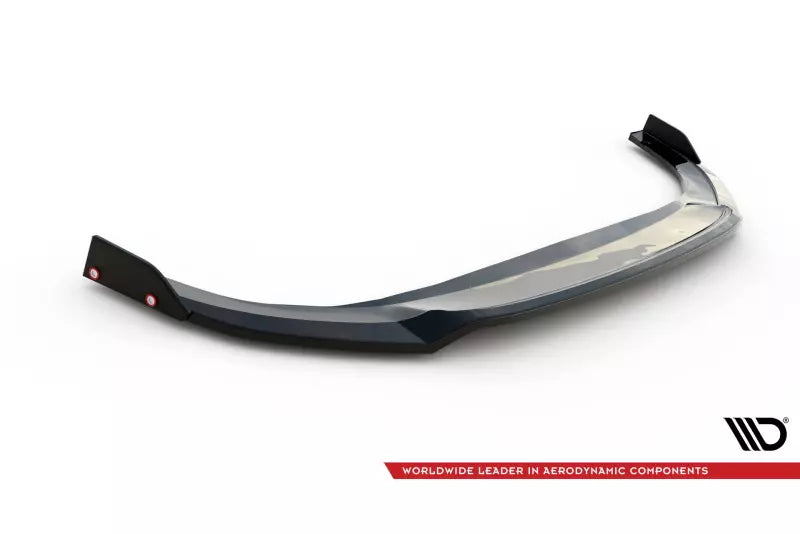 Maxton Design Frontlippe V.3 für VW Golf 8 Facelift GTI / GTE / R-Line Hochglanz schwarz mit schwarzen Flaps – Ansicht 4