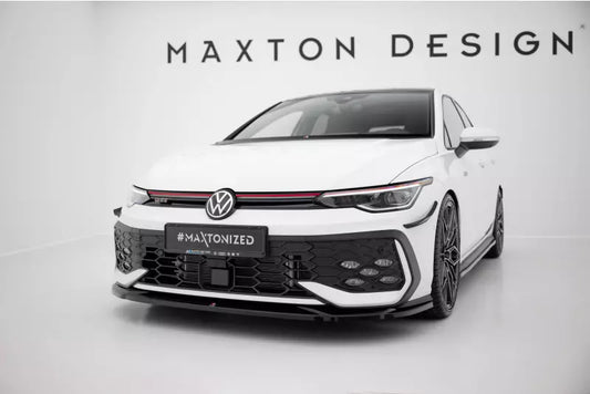 Maxton Design Frontlippe V.4 für VW Golf 8 Facelift GTI / GTE / R-Line Hochglanz schwarz – Ansicht 1