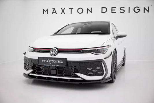 Maxton Design Frontlippe V.5 für VW Golf 8 Facelift GTI / GTE / R-Line Hochglanz schwarz – Ansicht 1