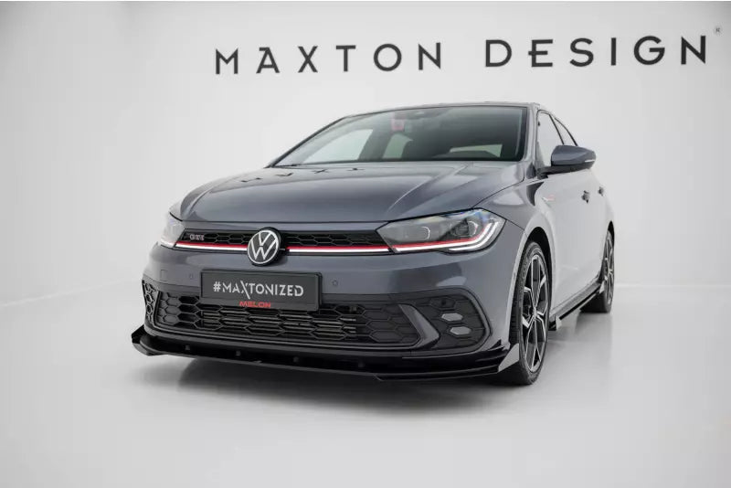 Maxton Design Street Pro Frontlippe für VW Golf 8 Facelift GTI / GTE / R-Line schwarz mit Hochglanz Flaps – Ansicht 1