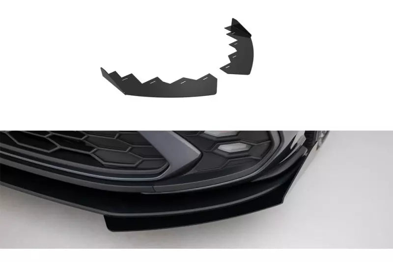 Maxton Design Street Pro Frontlippen Flaps für VW Polo GTI Mk6 Facelift Hochglanz schwarz – Ansicht 1