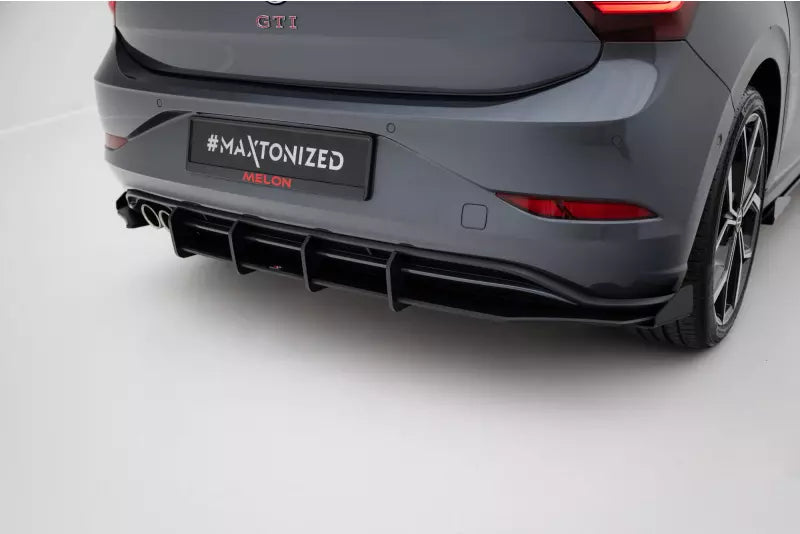 Maxton Design Street Pro Heckdiffusor für VW Polo GTI Mk6 Facelift schwarz mit Hochglanz Flaps – Ansicht 2