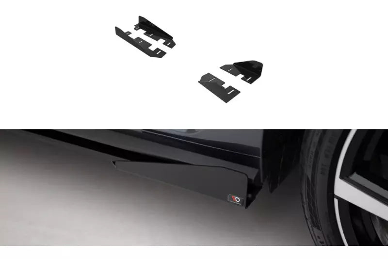 Maxton Design Street Pro Seitenschweller Flaps für VW Polo GTI Mk6 Facelift Hochglanz schwarz – Ansicht 1