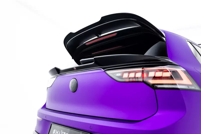 Maxton Design unterer Heckspoiler 3D für VW Golf 8 GTI / GTD / GTE / R-Line / R / Clubsport Hochglanz schwarz – Ansicht 1