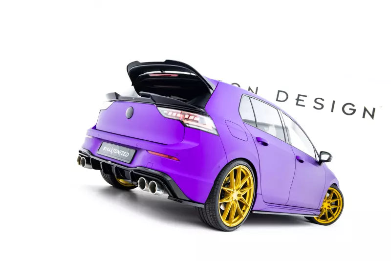 Maxton Design unterer Heckspoiler 3D für VW Golf 8 GTI / GTD / GTE / R-Line / R / Clubsport Hochglanz schwarz – Ansicht 2