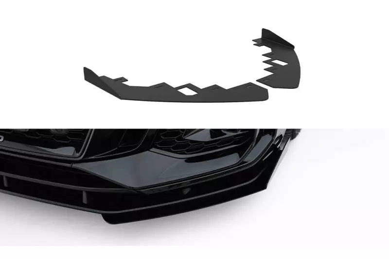 Maxton Design Street Pro Frontlippen Flaps für Audi RS5 Coupe / Sportback F5 Hochglanz schwarz – Ansicht 1