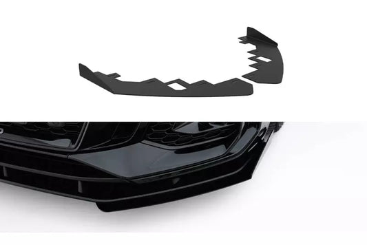 Maxton Design Street Pro Frontlippen Flaps für Audi RS5 Coupe / Sportback F5 Hochglanz schwarz – Ansicht 1