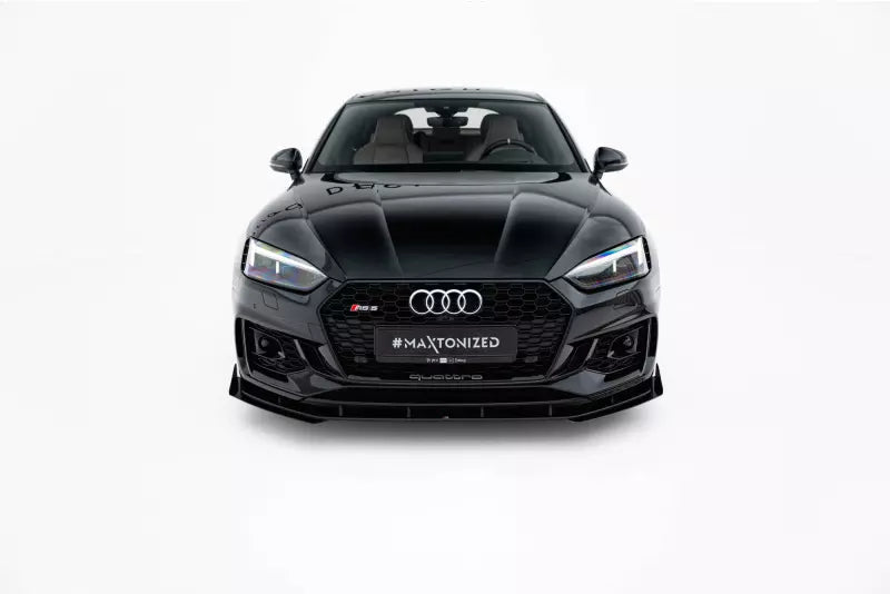 Maxton Design Street Pro Frontlippen Flaps für Audi RS5 Coupe / Sportback F5 Hochglanz schwarz – Ansicht 2