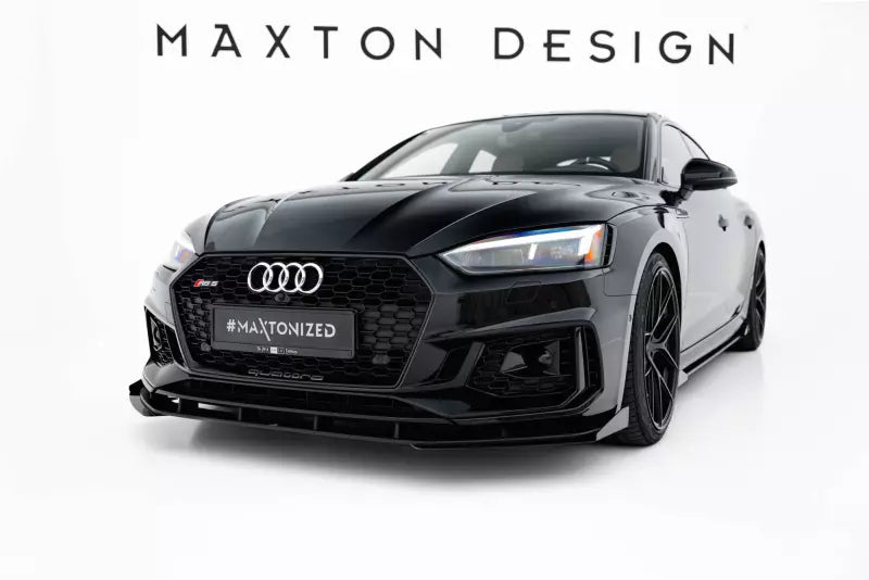 Maxton Design Street Pro Frontlippen Flaps für Audi RS5 Coupe / Sportback F5 Hochglanz schwarz – Ansicht 3