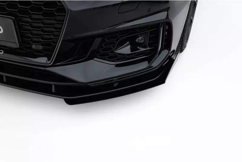 Maxton Design Street Pro Frontlippen Flaps für Audi RS5 Coupe / Sportback F5 Hochglanz schwarz – Ansicht 4