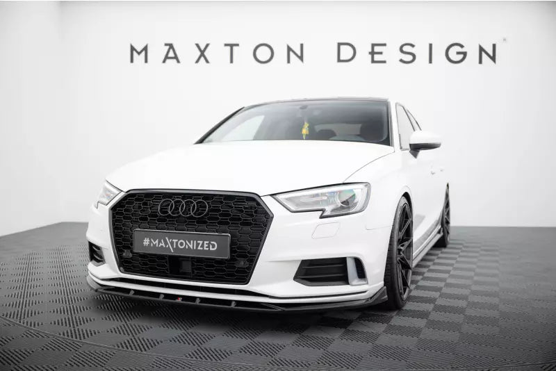 Maxton Design Frontlippe für Audi A3 Limousine 8V Facelift Hochglanz schwarz – Ansicht 1