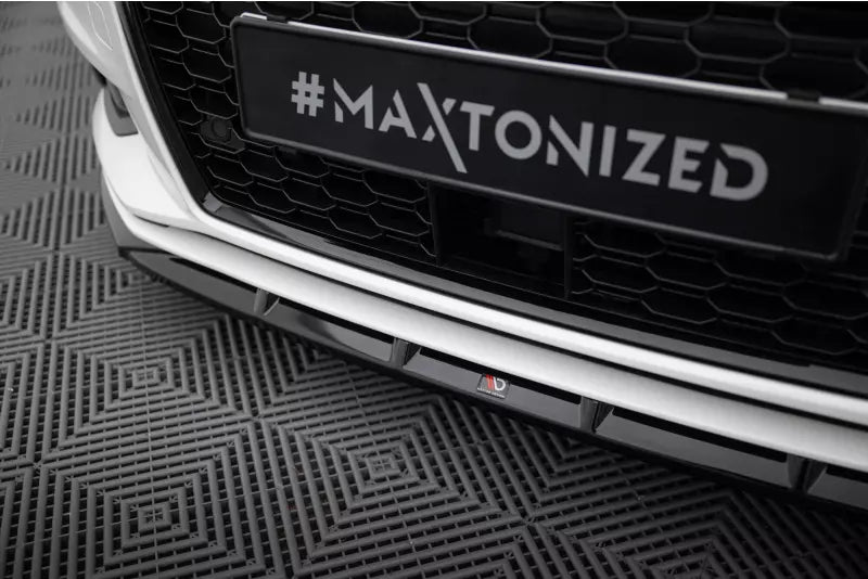 Maxton Design Frontlippe für Audi A3 Limousine 8V Facelift Hochglanz schwarz – Ansicht 3