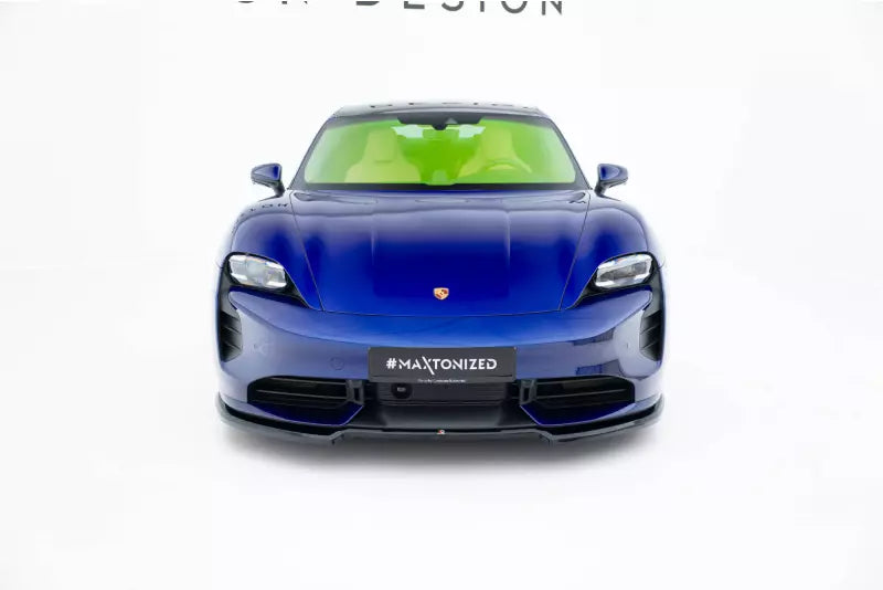 Maxton Design Frontlippe für Porsche Taycan Turbo S Mk1 Hochglanz schwarz – Ansicht 2