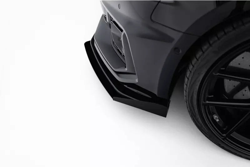 Maxton Design Street Pro Frontlippe mit Flaps für Audi RS5 Coupe / Sportback F5 matt schwarz mit Hochglanz Flaps – Ansicht 4