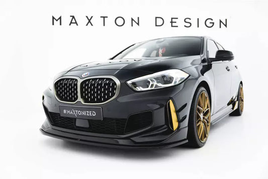 Maxton Design Frontlippe für BMW M135i M-Performance F40 Hochglanz schwarz – Ansicht 1