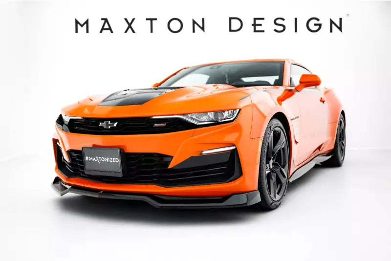 Maxton Design Frontlippe V.1 für Chevrolet Camaro SS Mk6 Facelift Hochglanz schwarz – Ansicht 1