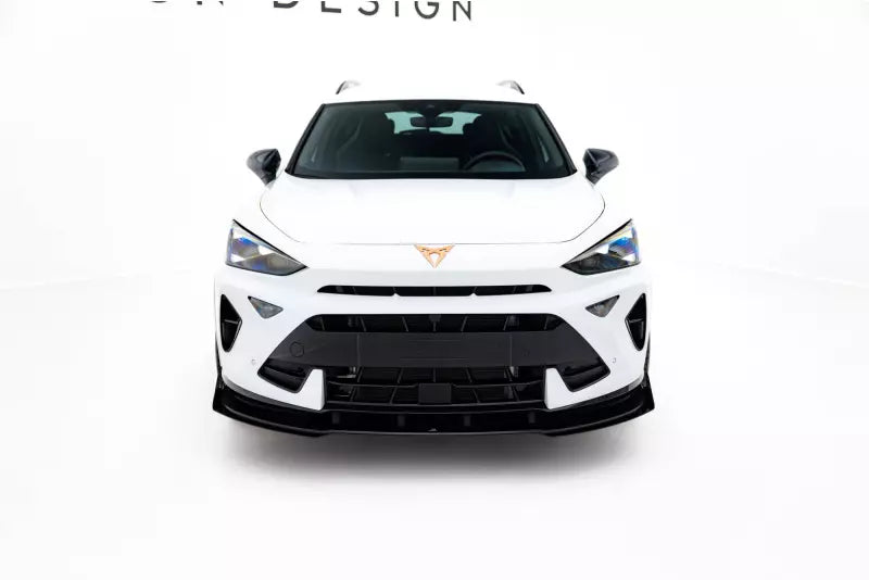 Maxton Design Street Pro Frontlippe mit Flaps für Cupra Formentor Mk1 Facelift matt schwarz mit Hochglanz Flaps – Ansicht 2