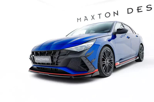 Maxton Design Frontlippe V.1 für Hyundai Elantra N Mk7 Hochglanz schwarz – Ansicht 1