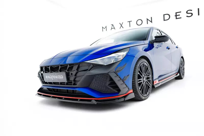 Maxton Design Frontlippe V.2 für Hyundai Elantra N Mk7 Hochglanz schwarz – Ansicht 1