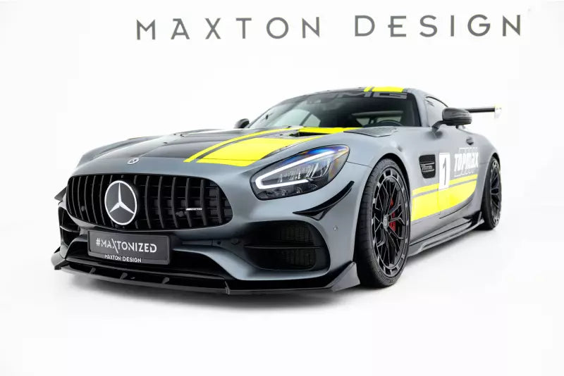 Maxton Design Frontlippe für Mercedes-AMG-GT C C190 Facelift Hochglanz schwarz – Ansicht 1