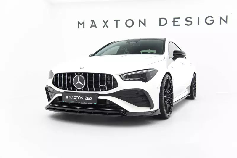 Maxton Design Frontlippe für Mercedes-AMG CLA 35 Coupe / Shooting Brake C118 Facelift / X118 Facelift Hochglanz schwarz – Ansicht 1