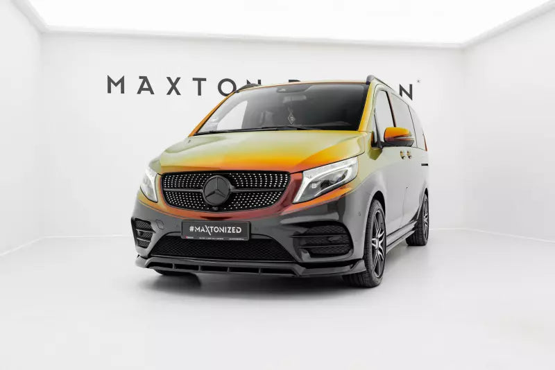 Maxton Design Frontlippe V.6 für Mercedes V-Klasse AMG-Line W447 Facelift Hochglanz schwarz – Ansicht 1